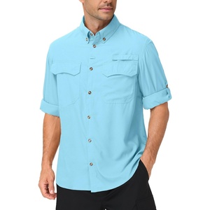 image:imageRoadbox Mens Sun Protection Fishing Shirt Long Sleeve Cool Dry Lightweight UPF 50 Shirts for Hiking Camping Safari TravelSky Blue