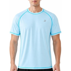 image:imageRoadbox Mens Swim Shirts Short Sleeve UPF 50 UV Sun Protection SPF Rash Guard Quick Dry Surf Water Beach Fishing T ShirtLight Blue
