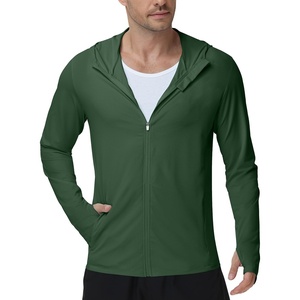 image:imageRoadbox Mens UPF 50 Sun Protection Hoodie Jacket UV Fishing Hiking Long Sleeve Shirts Lightweight Full Zip with PocketsGreen