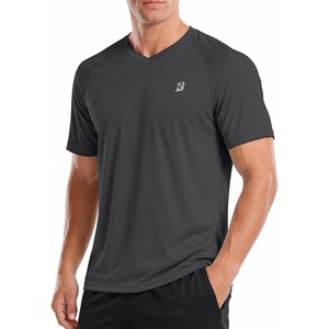 image:imageRoadbox Mens UPF 50 Swim Shirts Sun Protection V Neck Short Sleeve Rash Guard Athletic TShirt for Hiking Surfing BeachDark Gray