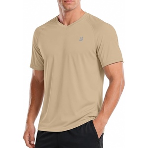 image:imageRoadbox Mens UPF 50 Swim Shirts Sun Protection V Neck Short Sleeve Rash Guard Athletic TShirt for Hiking Surfing BeachKhaki
