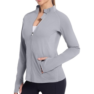 image:imageRoadbox Womens UPF 50 Lightweight Athletic Jackets Zip Up Long Sleeve Sun UV Protection Shirts for Workout Running HikingSilver Gray