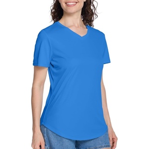 image:imageRoadbox Womens UPF 50 Sun Protection Shirts Moisture Wicking V Neck Short Sleeve Rash Guard Athletic Running Workout Tops04 Blue