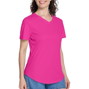 image:imageRoadbox Womens UPF 50 Sun Protection Shirts Moisture Wicking V Neck Short Sleeve Rash Guard Athletic Running Workout Tops10 Light Red