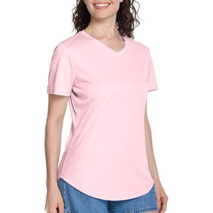 image:imageRoadbox Womens UPF 50 Sun Protection Shirts Moisture Wicking V Neck Short Sleeve Rash Guard Athletic Running Workout Tops11 Pink