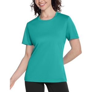 image:imageRoadbox Womens Workout Tops Short Sleeve UPF 50 Sun Protection Shirts Quick Dry Athletic Gym Running Hiking Tee ShirtCuracao Green