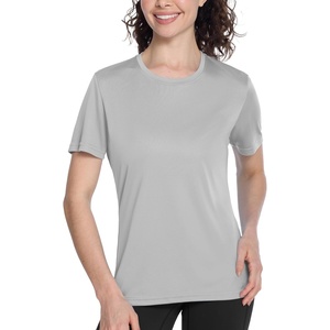 image:imageRoadbox Womens Workout Tops Short Sleeve UPF 50 Sun Protection Shirts Quick Dry Athletic Gym Running Hiking Tee ShirtLight Gray