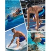 image:imageRoadbox Swim Jammers for Men Athletic Swimsuit for Training Racing Quick Dry Endurance Competitive Swimming Shorts UPF 50Blue Hits White Line