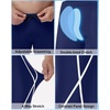 image:imageRoadbox Swim Jammers for Men Athletic Swimsuit for Training Racing Quick Dry Endurance Competitive Swimming Shorts UPF 50Dark Blue Hits White Line