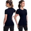 image:imageRoadbox Womens Compression Shirt Slim Fit Short Sleeve Athletic Top Workout Undershirt for Gym and YogaNavy