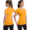 image:imageRoadbox Womens Compression Shirt Slim Fit Short Sleeve Athletic Top Workout Undershirt for Gym and YogaOrange