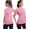 image:imageRoadbox Womens Compression Shirt Slim Fit Short Sleeve Athletic Top Workout Undershirt for Gym and YogaPink