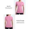 image:imageRoadbox Womens Compression Shirt Slim Fit Short Sleeve Athletic Top Workout Undershirt for Gym and YogaPink
