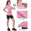 image:imageRoadbox Womens Compression Shirt Slim Fit Short Sleeve Athletic Top Workout Undershirt for Gym and YogaPink