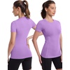 image:imageRoadbox Womens Compression Shirt Slim Fit Short Sleeve Athletic Top Workout Undershirt for Gym and YogaPurple