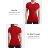 image:imageRoadbox Womens Compression Shirt Slim Fit Short Sleeve Athletic Top Workout Undershirt for Gym and YogaRed
