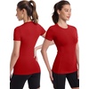image:imageRoadbox Womens Compression Shirt Slim Fit Short Sleeve Athletic Top Workout Undershirt for Gym and YogaRed
