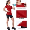 image:imageRoadbox Womens Compression Shirt Slim Fit Short Sleeve Athletic Top Workout Undershirt for Gym and YogaRed
