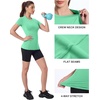 image:imageRoadbox Womens Compression Shirt Slim Fit Short Sleeve Athletic Top Workout Undershirt for Gym and YogaSeaweed Green