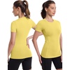 image:imageRoadbox Womens Compression Shirt Slim Fit Short Sleeve Athletic Top Workout Undershirt for Gym and YogaYellow