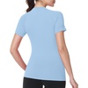 image:imageRoadbox Womens Compression Shirts Short Sleeve Workout Tops Athletic Gym TShirt Yoga Running Quick Dry Base LayerBlacklight Bluered