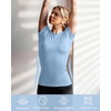image:imageRoadbox Womens Compression Shirts Short Sleeve Workout Tops Athletic Gym TShirt Yoga Running Quick Dry Base LayerBlacklight Bluered