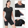 image:imageRoadbox Womens Compression Shirts Short Sleeve Workout Tops Athletic Gym TShirt Yoga Running Quick Dry Base LayerBlackredwhite