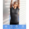 image:imageRoadbox Womens Compression Shirts Short Sleeve Workout Tops Athletic Gym TShirt Yoga Running Quick Dry Base LayerDark Gray