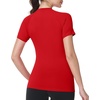 image:imageRoadbox Womens Compression Shirts Short Sleeve Workout Tops Athletic Gym TShirt Yoga Running Quick Dry Base LayerRed