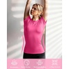 image:imageRoadbox Womens Compression Shirts Short Sleeve Workout Tops Athletic Gym TShirt Yoga Running Quick Dry Base LayerRose Pink