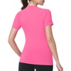 image:imageRoadbox Womens Compression Shirts Short Sleeve Workout Tops Athletic Gym TShirt Yoga Running Quick Dry Base LayerRose Pink