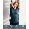 image:imageRoadbox Womens Compression Shirts Short Sleeve Workout Tops Athletic Gym TShirt Yoga Running Quick Dry Base LayerSlate Blue