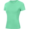 image:imageRoadbox Womens Compression Shirt Slim Fit Short Sleeve Athletic Top Workout Undershirt for Gym and YogaSeaweed Green