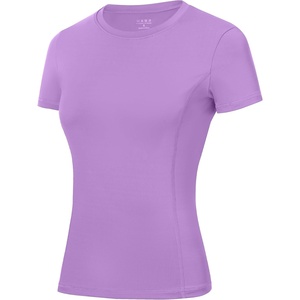 image:imageRoadbox Womens Compression Shirt Slim Fit Short Sleeve Athletic Top Workout Undershirt for Gym and YogaPurple