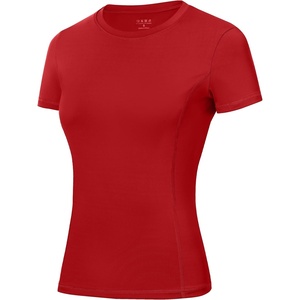 image:imageRoadbox Womens Compression Shirt Slim Fit Short Sleeve Athletic Top Workout Undershirt for Gym and YogaRed