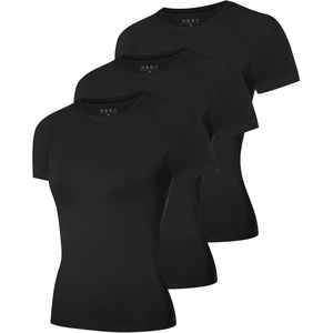 image:imageRoadbox Womens Compression Shirts Short Sleeve Workout Tops Athletic Gym TShirt Yoga Running Quick Dry Base LayerBlackblackblack
