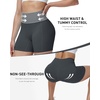 image:imageRoadbox 358 No Front Seam Womens Biker Shorts High Waisted Tummy Control Volleyball Yoga Workout Gym Spandex ShortsGray