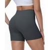 image:imageRoadbox 358 No Front Seam Womens Biker Shorts High Waisted Tummy Control Volleyball Yoga Workout Gym Spandex ShortsGray