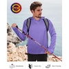 image:imageRoadbox Mens UPF 50 Fishing Shirts Long Sleeve UV Sun Hoodie Hiking Running Swim Athletic Workout ShirtA02bright Purple