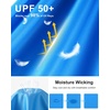 image:imageRoadbox UPF 50 Fishing Shirts for Men Long Sleeve UV Sun Protection Hoodie Outdoor Hiking Running Swimming Rash Guard1 Packgradient Bluegreen