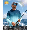 image:imageRoadbox UPF 50 Fishing Shirts for Men Long Sleeve UV Sun Protection Hoodie Outdoor Hiking Running Swimming Rash Guard1 Packgradient Dark Bluegreen