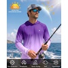 image:imageRoadbox UPF 50 Fishing Shirts for Men Long Sleeve UV Sun Protection Hoodie Outdoor Hiking Running Swimming Rash Guard1 Packgradient Deep Purple