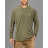 image:imageRoadbox UPF 50 Fishing Shirts for Men Long Sleeve UV Sun Protection Hoodie Outdoor Hiking Running Swimming Rash Guard1 Packkhaki
