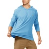 image:imageRoadbox UPF 50 Fishing Shirts for Men Long Sleeve UV Sun Protection Hoodie Outdoor Hiking Running Swimming Rash Guard1 Packlight Blue