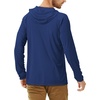 image:imageRoadbox UPF 50 Fishing Shirts for Men Long Sleeve UV Sun Protection Hoodie Outdoor Hiking Running Swimming Rash Guard1 Packsea Blue