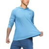 image:imageRoadbox UPF 50 Fishing Shirts for Men Long Sleeve UV Sun Protection Hoodie Outdoor Hiking Running Swimming Rash Guard1 Packthumb Holelight Blue
