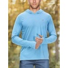 image:imageRoadbox UPF 50 Fishing Shirts for Men Long Sleeve UV Sun Protection Hoodie Outdoor Hiking Running Swimming Rash Guard1 Packthumb Holelight Blue