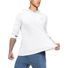 image:imageRoadbox UPF 50 Fishing Shirts for Men Long Sleeve UV Sun Protection Hoodie Outdoor Hiking Running Swimming Rash Guard1 Packthumb Holewhite
