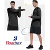 image:imageRoadbox UPF 50 Mens Sun Hoodie Long Sleeve UV Protection Fishing Shirt with Pocket Outdoor Running Athletic Rash GuardBlack Marl