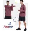 image:imageRoadbox UPF 50 Mens Sun Hoodie Long Sleeve UV Protection Fishing Shirt with Pocket Outdoor Running Athletic Rash GuardBurgundy